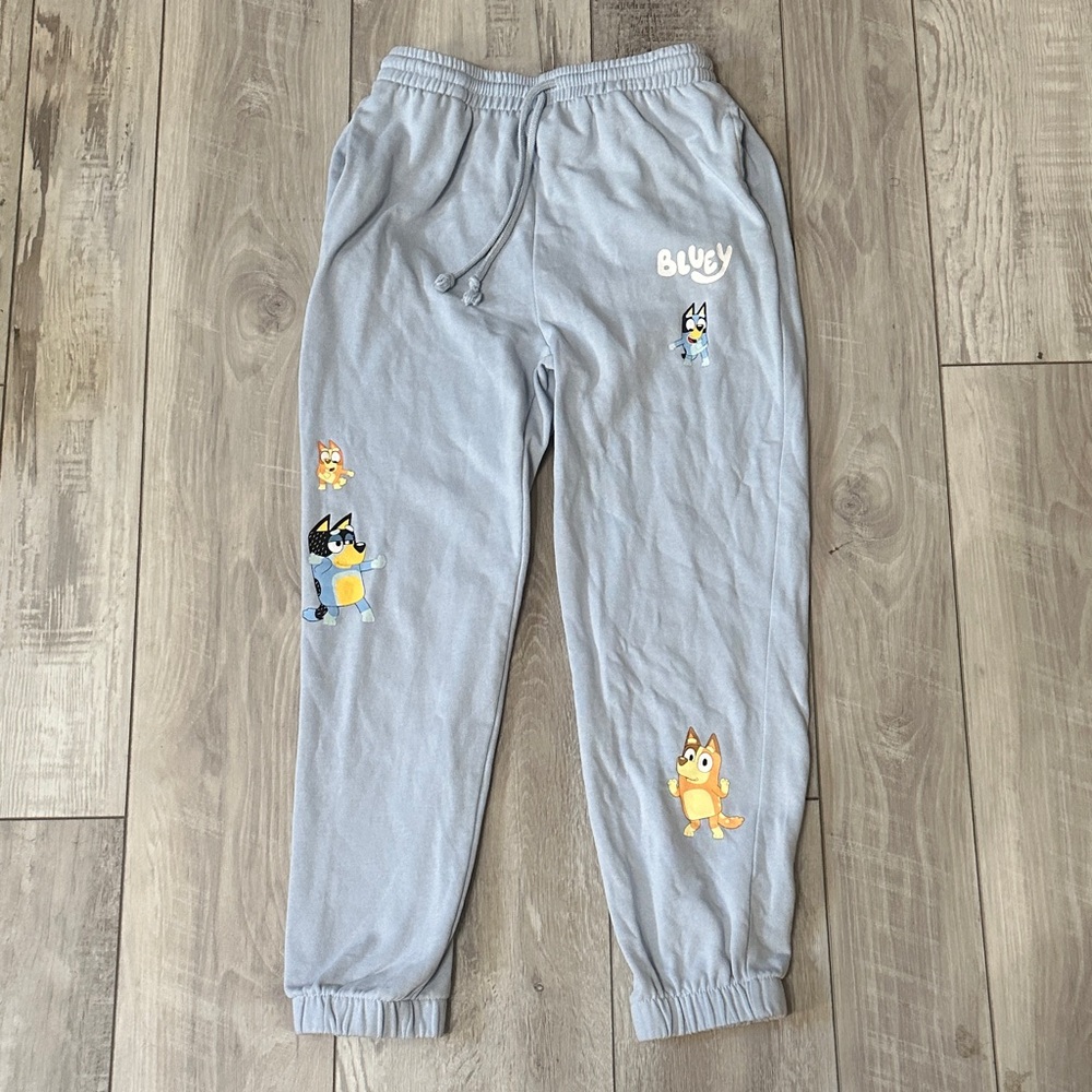 Light Blue Women’s Bluey Sweatpants with Character Patches
